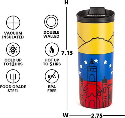 Travel Coffee Mug - 16 Oz. Stainless Steel Insulated Coffee Mug, Leak Proof Tumbler w/Dishwasher Safe Lid, Double Wall Travel Coffee Cup, Reusable Insulated Tumbler for Hot & Cold Beverages…