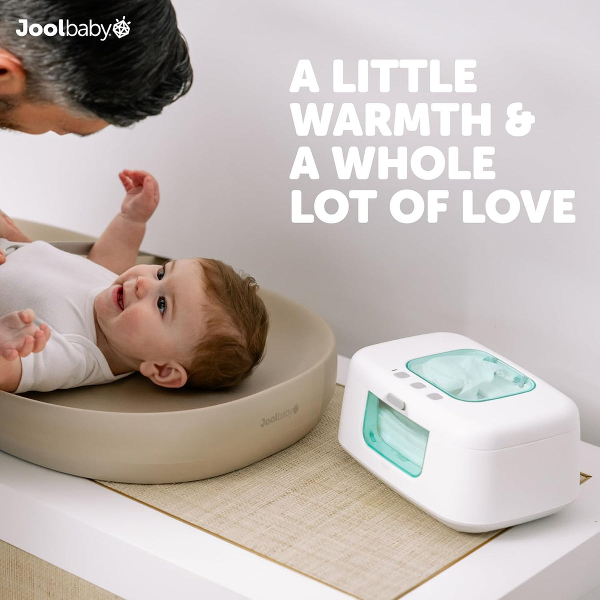 TinyBums Baby Wipe Warmer & Dispenser with LED Changing Light & On/Off Switch (Gray)