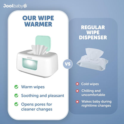 TinyBums Baby Wipe Warmer & Dispenser with LED Changing Light & On/Off Switch (Gray)