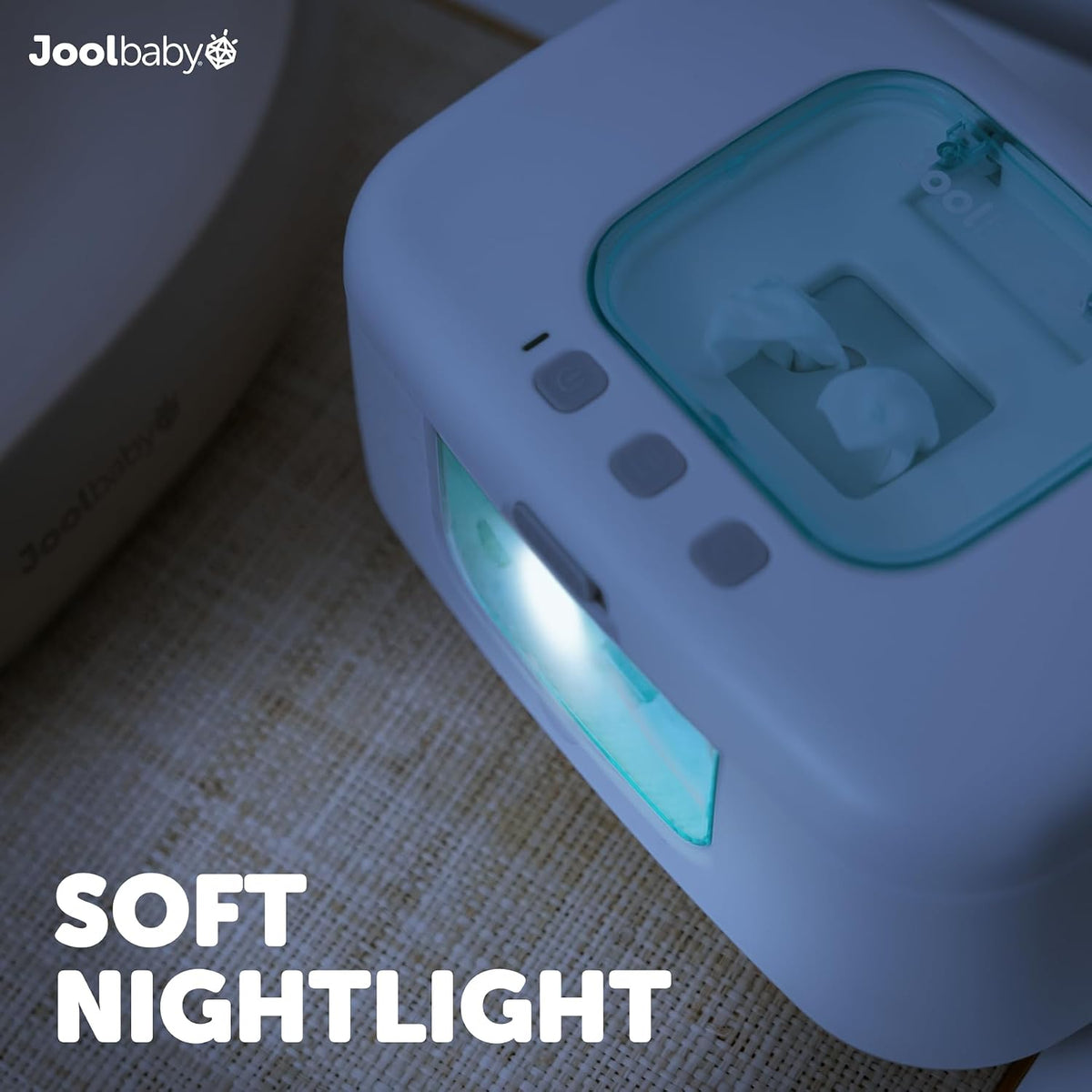 TinyBums Baby Wipe Warmer & Dispenser with LED Changing Light & On/Off Switch (Gray)