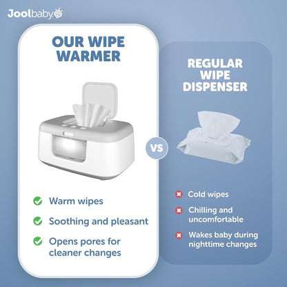 TinyBums Baby Wipe Warmer & Dispenser with LED Changing Light & On/Off Switch (Gray)