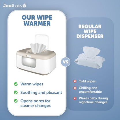 TinyBums Baby Wipe Warmer & Dispenser with LED Changing Light & On/Off Switch (Gray)