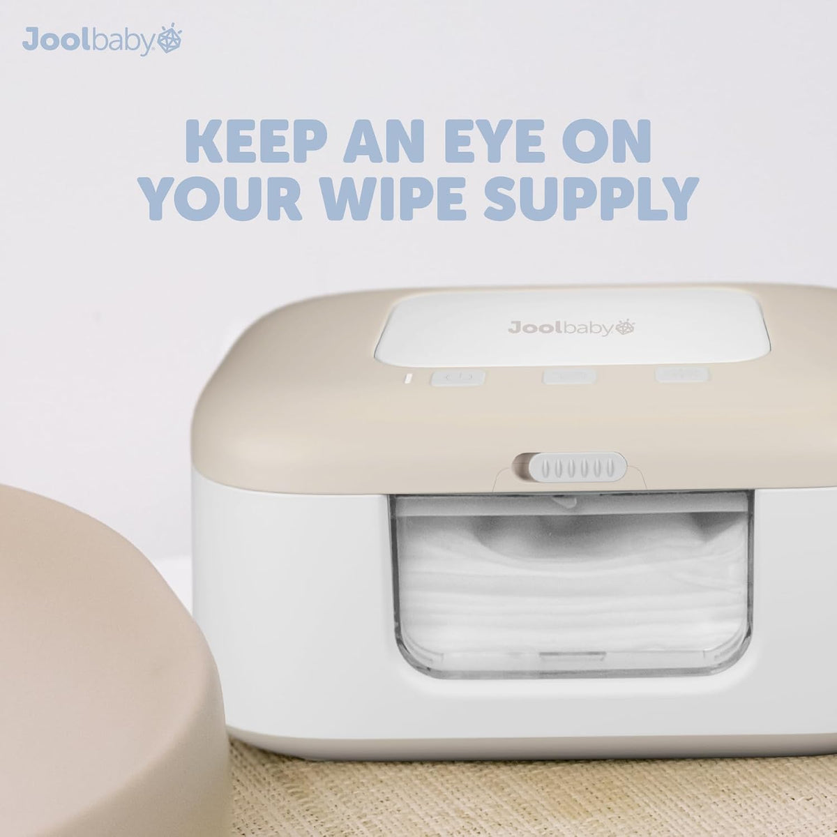 TinyBums Baby Wipe Warmer & Dispenser with LED Changing Light & On/Off Switch (Gray)
