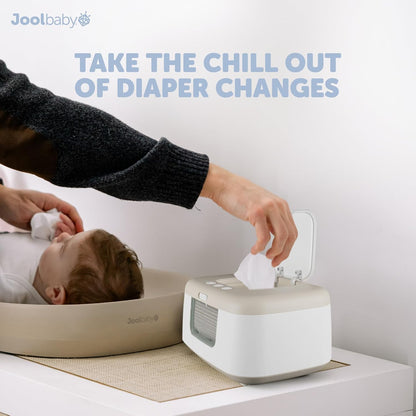 TinyBums Baby Wipe Warmer & Dispenser with LED Changing Light & On/Off Switch (Gray)