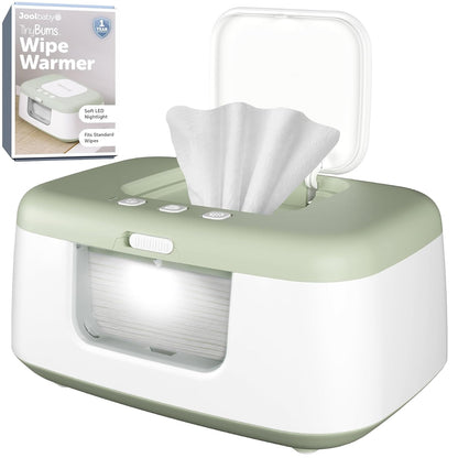 TinyBums Baby Wipe Warmer & Dispenser with LED Changing Light & On/Off Switch (Gray)