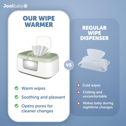 TinyBums Baby Wipe Warmer & Dispenser with LED Changing Light & On/Off Switch (Gray)