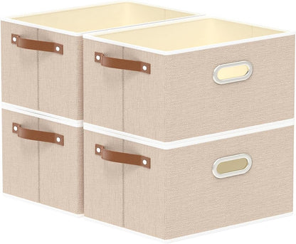 Fabric Storage Baskets,13.0x9.1x7.9in,White/Grey