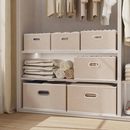 Fabric Storage Baskets,13.0x9.1x7.9in,White/Grey