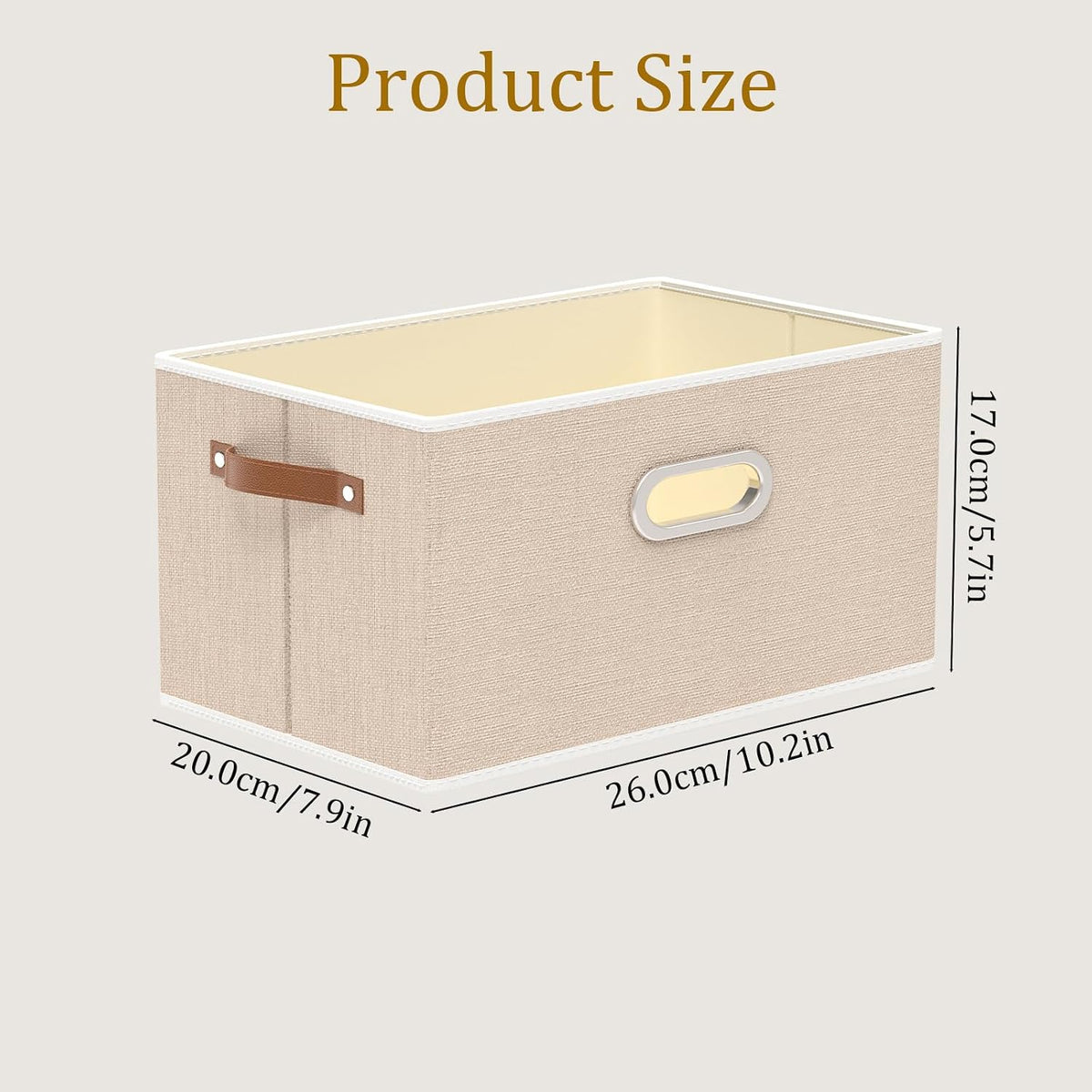 Fabric Storage Baskets,13.0x9.1x7.9in,White/Grey