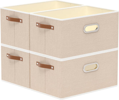 Fabric Storage Baskets,13.0x9.1x7.9in,White/Grey