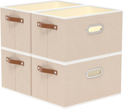 Fabric Storage Baskets,13.0x9.1x7.9in,White/Grey