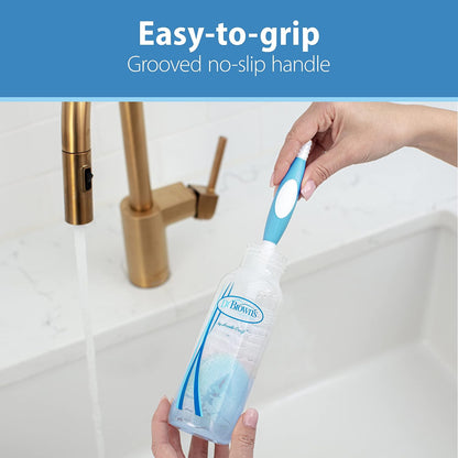 All-in-One Sterilizer and Dryer for Baby Bottles, Parts & Other Newborn Essentials & Baby Bottle Cleaning Brush with Sponge and Scrubber - Blue - 3-Pack
