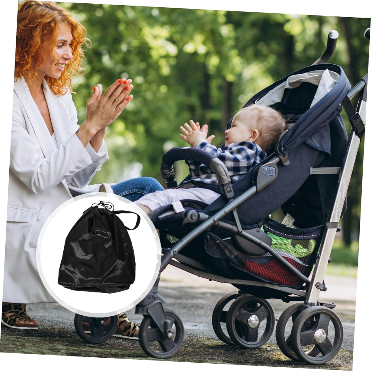 Large Stroller Storage Bag with Shoulder Strap Water and Stain Resistant Travel Cover for Airplane Gate Check Compatible with Stroller Brands Easy to Clean and Carry