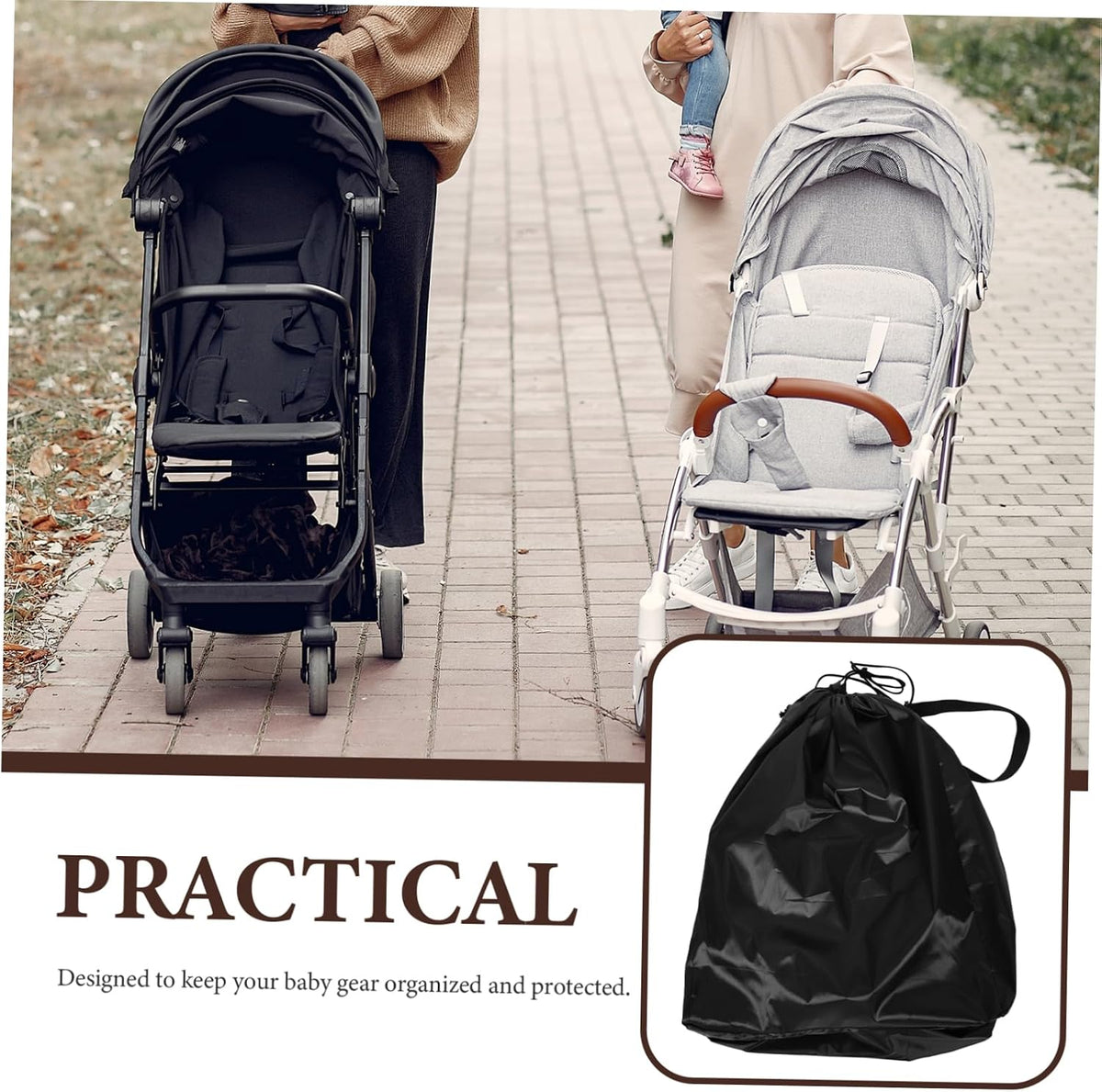 Large Stroller Storage Bag with Shoulder Strap Water and Stain Resistant Travel Cover for Airplane Gate Check Compatible with Stroller Brands Easy to Clean and Carry
