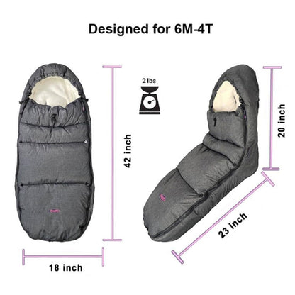 Cozy Toe Stroller Bunting Bag,Soft Coral Fleece Lining,Weather Proof Universal Footmuff Adaptable for Strollers Joggers Pushchair