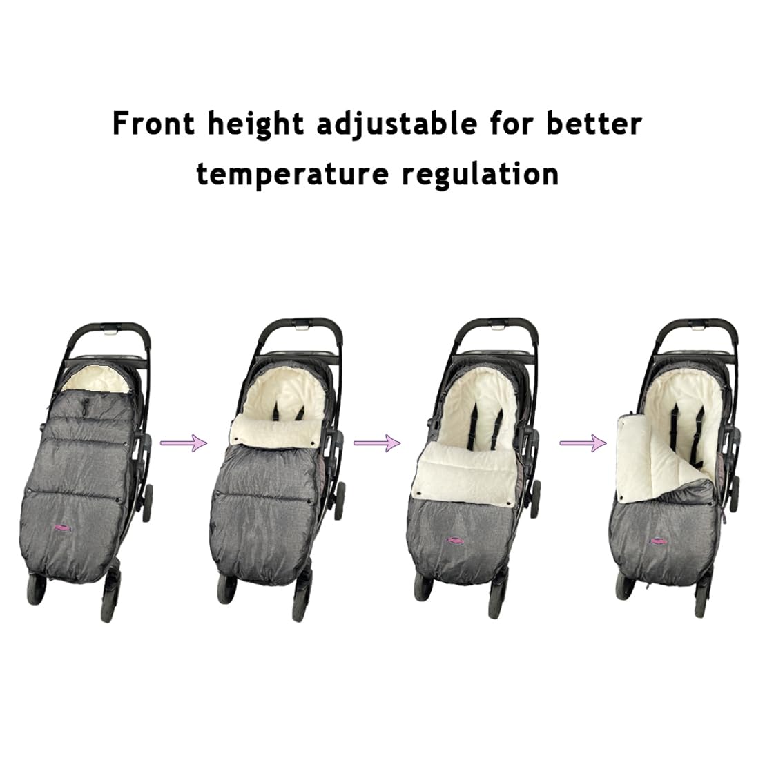 Cozy Toe Stroller Bunting Bag,Soft Coral Fleece Lining,Weather Proof Universal Footmuff Adaptable for Strollers Joggers Pushchair