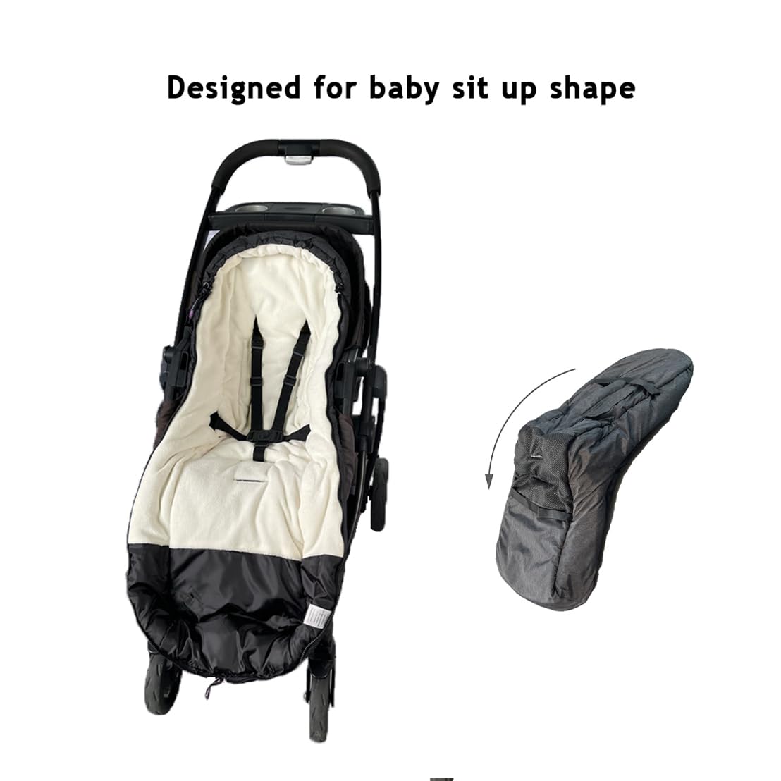 Cozy Toe Stroller Bunting Bag,Soft Coral Fleece Lining,Weather Proof Universal Footmuff Adaptable for Strollers Joggers Pushchair