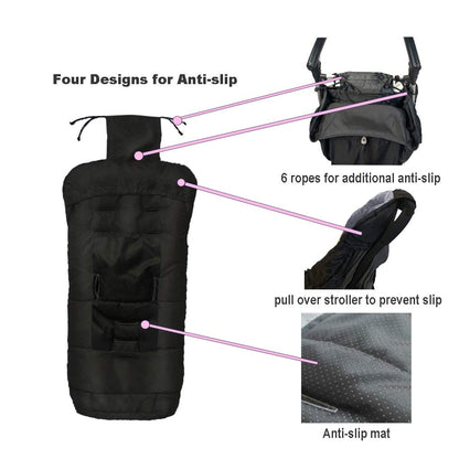 Cozy Toe Stroller Bunting Bag,Soft Coral Fleece Lining,Weather Proof Universal Footmuff Adaptable for Strollers Joggers Pushchair