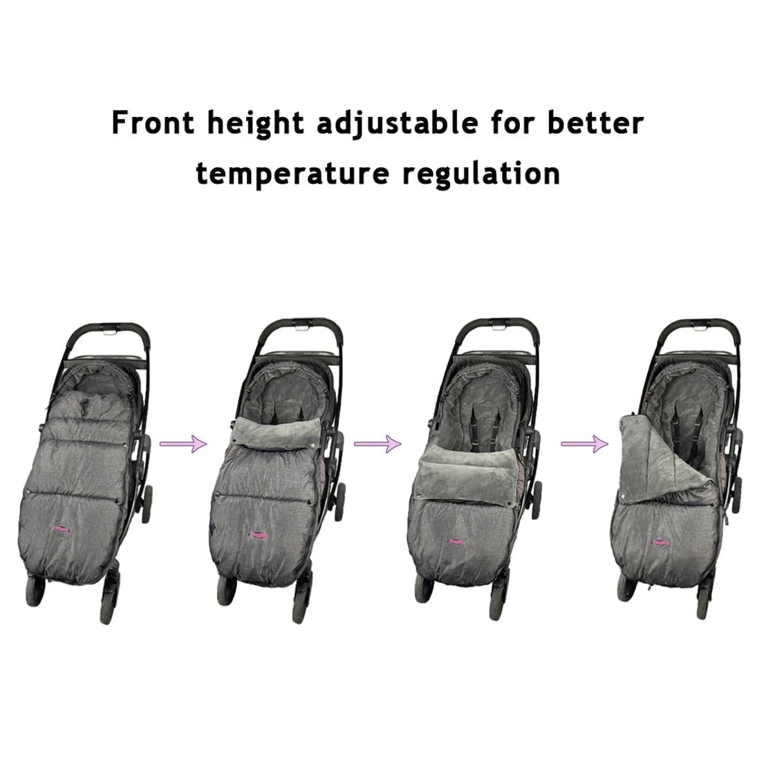 Cozy Toe Stroller Bunting Bag,Soft Coral Fleece Lining,Weather Proof Universal Footmuff Adaptable for Strollers Joggers Pushchair