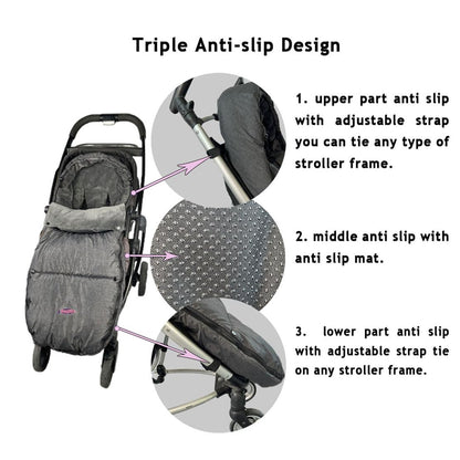 Cozy Toe Stroller Bunting Bag,Soft Coral Fleece Lining,Weather Proof Universal Footmuff Adaptable for Strollers Joggers Pushchair