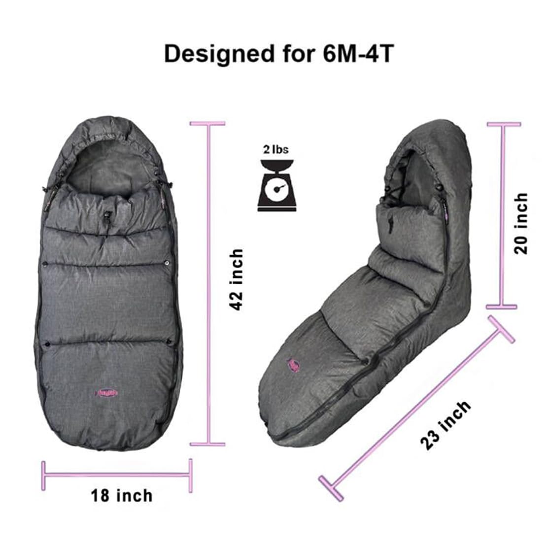 Cozy Toe Stroller Bunting Bag,Soft Coral Fleece Lining,Weather Proof Universal Footmuff Adaptable for Strollers Joggers Pushchair