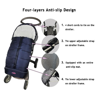 Cozy Toe Stroller Bunting Bag,Soft Coral Fleece Lining,Weather Proof Universal Footmuff Adaptable for Strollers Joggers Pushchair