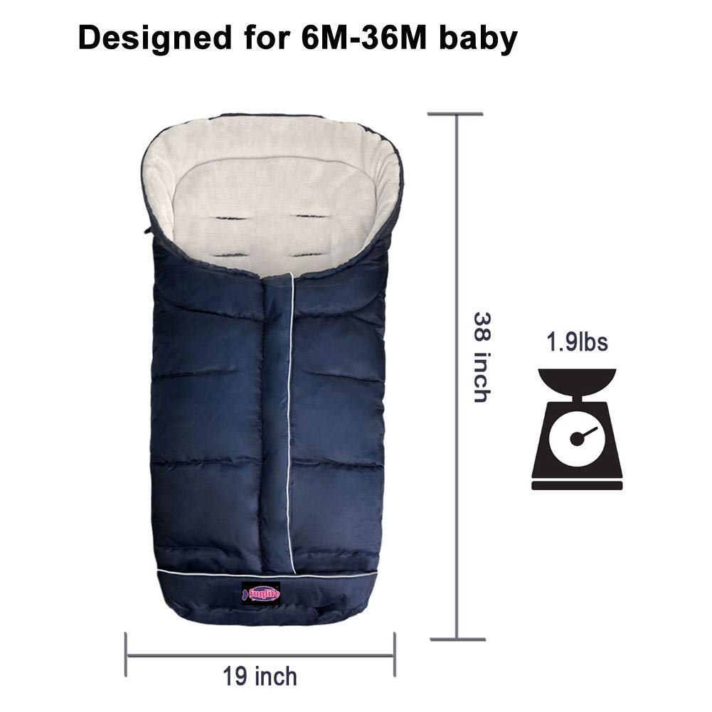 Cozy Toe Stroller Bunting Bag,Soft Coral Fleece Lining,Weather Proof Universal Footmuff Adaptable for Strollers Joggers Pushchair