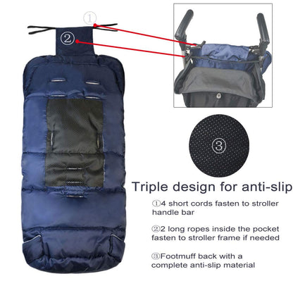 Cozy Toe Stroller Bunting Bag,Soft Coral Fleece Lining,Weather Proof Universal Footmuff Adaptable for Strollers Joggers Pushchair