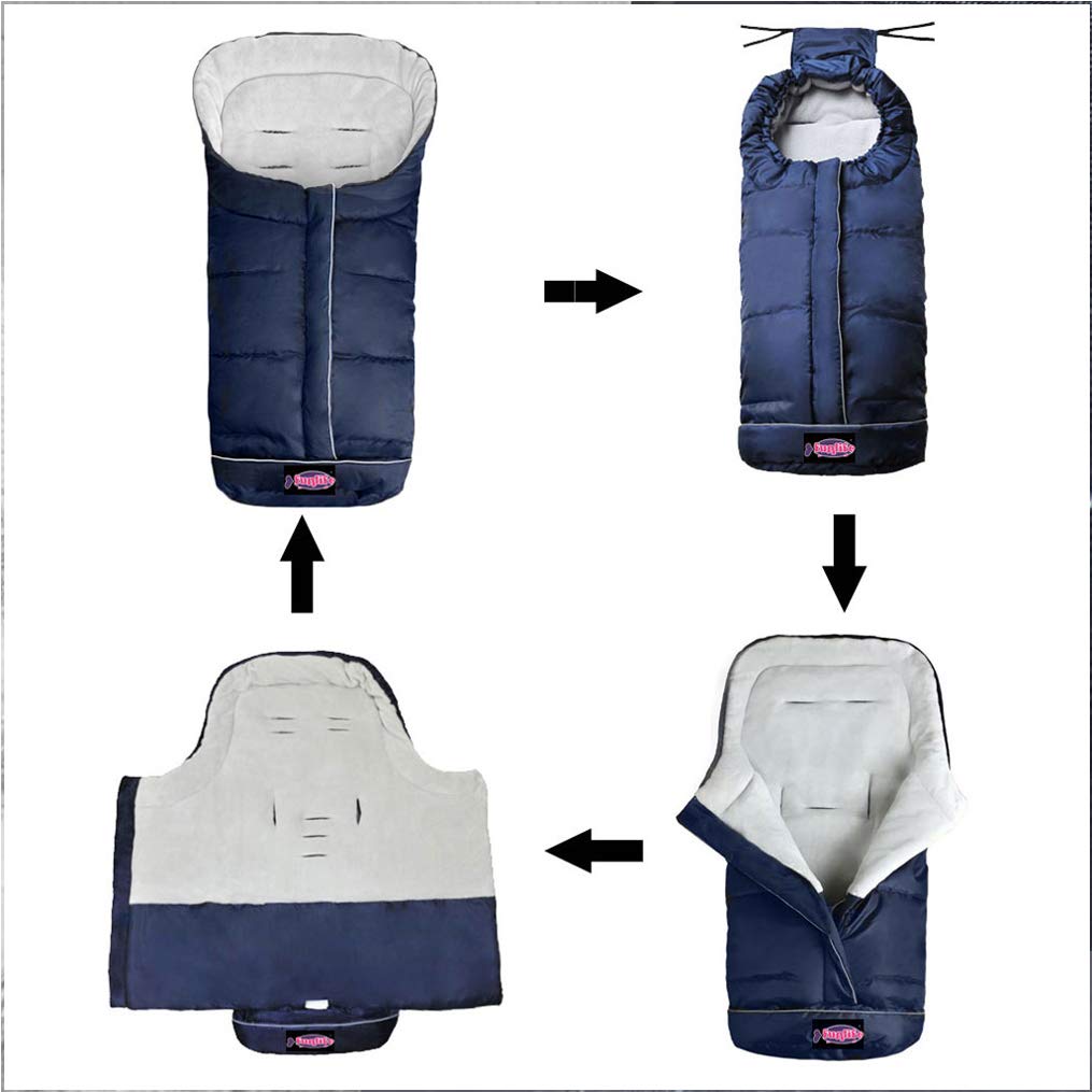 Cozy Toe Stroller Bunting Bag,Soft Coral Fleece Lining,Weather Proof Universal Footmuff Adaptable for Strollers Joggers Pushchair