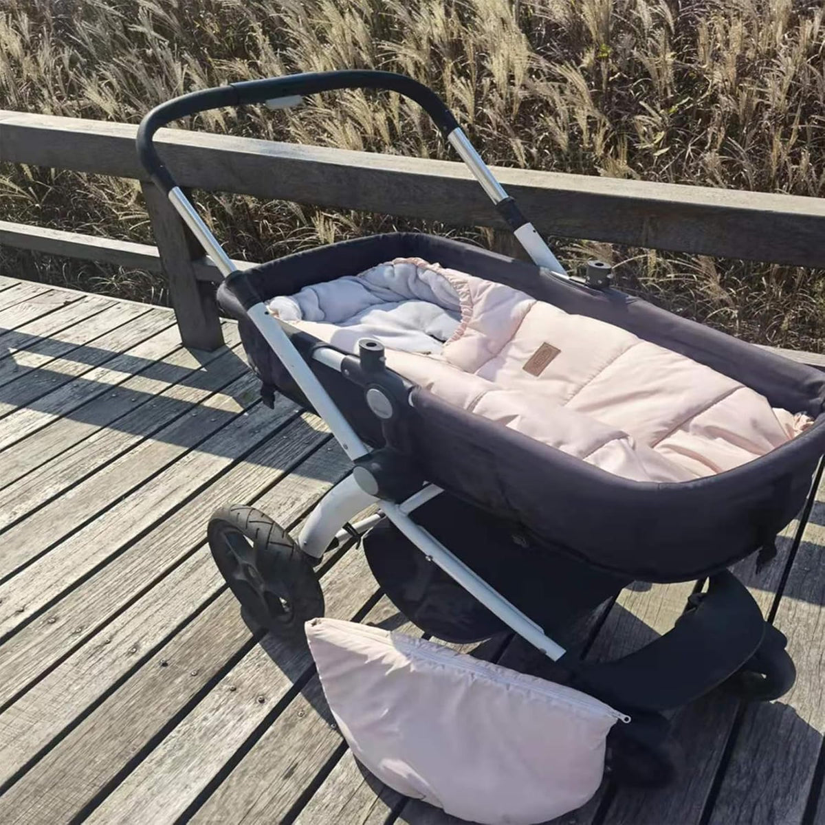 Cozy Toe Stroller Bunting Bag,Soft Coral Fleece Lining,Weather Proof Universal Footmuff Adaptable for Strollers Joggers Pushchair