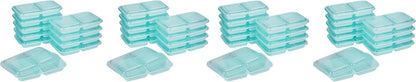 2-Compartment Food Storage Container Set with Snap-Shut Lids, Reusable Divided Snack Containers with Lids, Set of 10, Blue