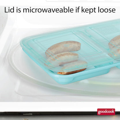 2-Compartment Food Storage Container Set with Snap-Shut Lids, Reusable Divided Snack Containers with Lids, Set of 10, Blue