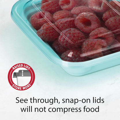 2-Compartment Food Storage Container Set with Snap-Shut Lids, Reusable Divided Snack Containers with Lids, Set of 10, Blue