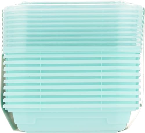 2-Compartment Food Storage Container Set with Snap-Shut Lids, Reusable Divided Snack Containers with Lids, Set of 10, Blue
