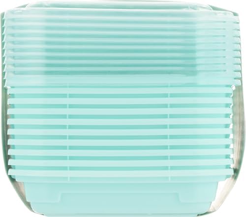 2-Compartment Food Storage Container Set with Snap-Shut Lids, Reusable Divided Snack Containers with Lids, Set of 10, Blue