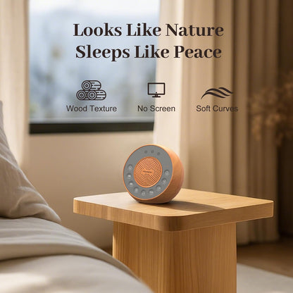 White Noise Machine with 31 Soothing Sounds, 5W Loud Stereo Sound, Auto-Off Timer, Adjustable Volume, Sleep Sound Machine for Baby, Kid, Adult -Wood Grain