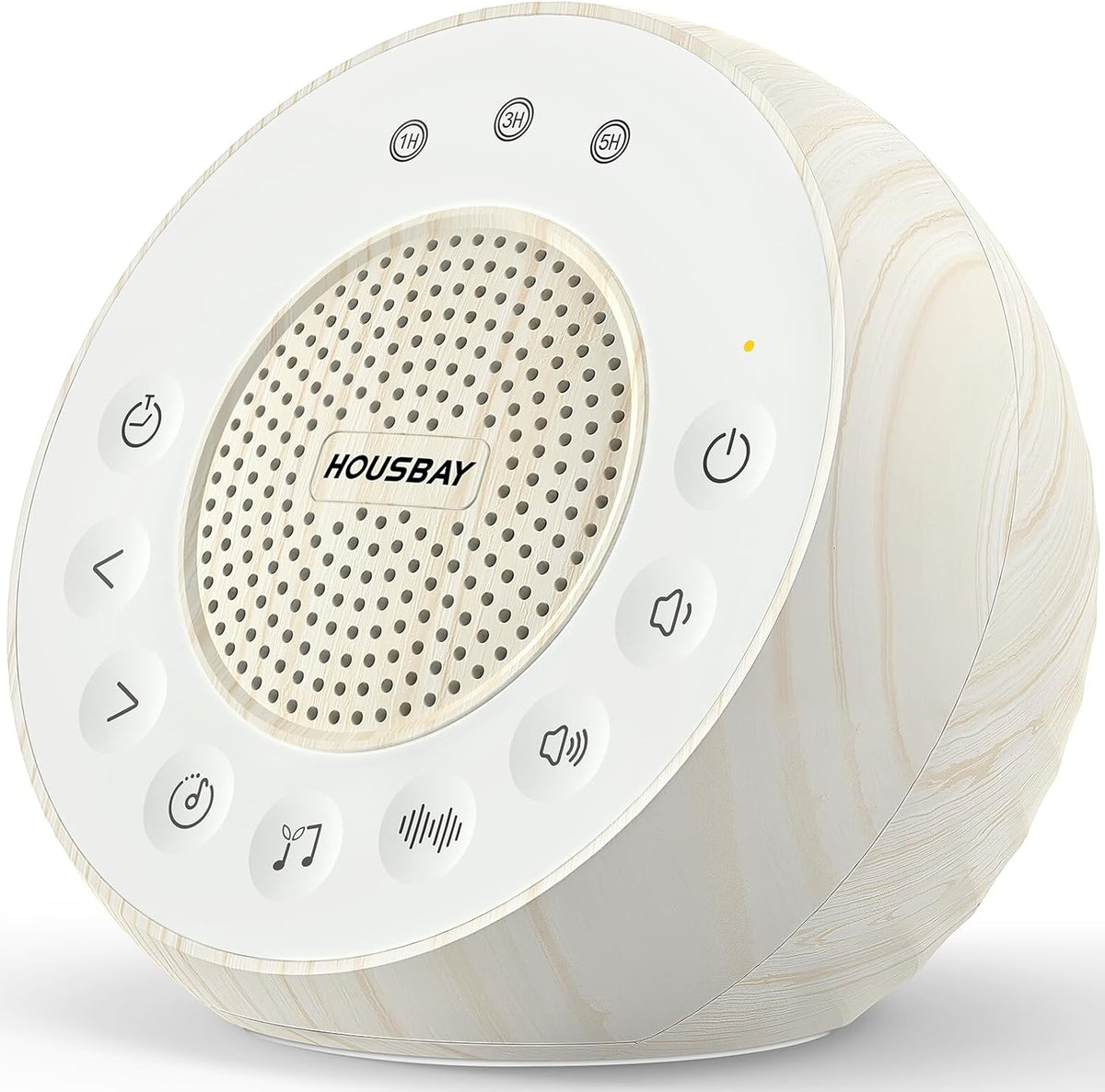 White Noise Machine with 31 Soothing Sounds, 5W Loud Stereo Sound, Auto-Off Timer, Adjustable Volume, Sleep Sound Machine for Baby, Kid, Adult -Wood Grain