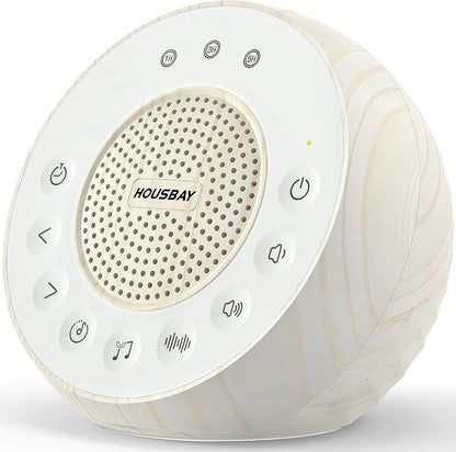 White Noise Machine with 31 Soothing Sounds, 5W Loud Stereo Sound, Auto-Off Timer, Adjustable Volume, Sleep Sound Machine for Baby, Kid, Adult -Wood Grain
