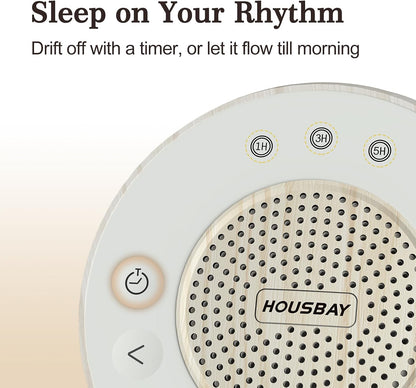 White Noise Machine with 31 Soothing Sounds, 5W Loud Stereo Sound, Auto-Off Timer, Adjustable Volume, Sleep Sound Machine for Baby, Kid, Adult -Wood Grain