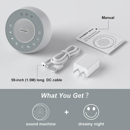White Noise Machine with 31 Soothing Sounds, 5W Loud Stereo Sound, Auto-Off Timer, Adjustable Volume, Sleep Sound Machine for Baby, Kid, Adult -Wood Grain