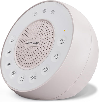 White Noise Machine with 31 Soothing Sounds, 5W Loud Stereo Sound, Auto-Off Timer, Adjustable Volume, Sleep Sound Machine for Baby, Kid, Adult -Wood Grain