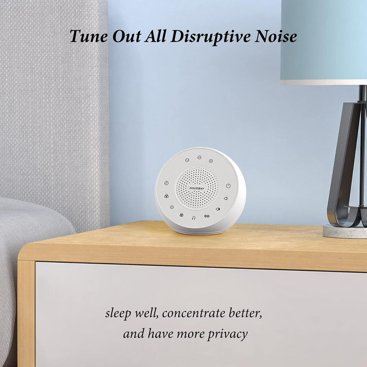 White Noise Machine with 31 Soothing Sounds, 5W Loud Stereo Sound, Auto-Off Timer, Adjustable Volume, Sleep Sound Machine for Baby, Kid, Adult -Wood Grain