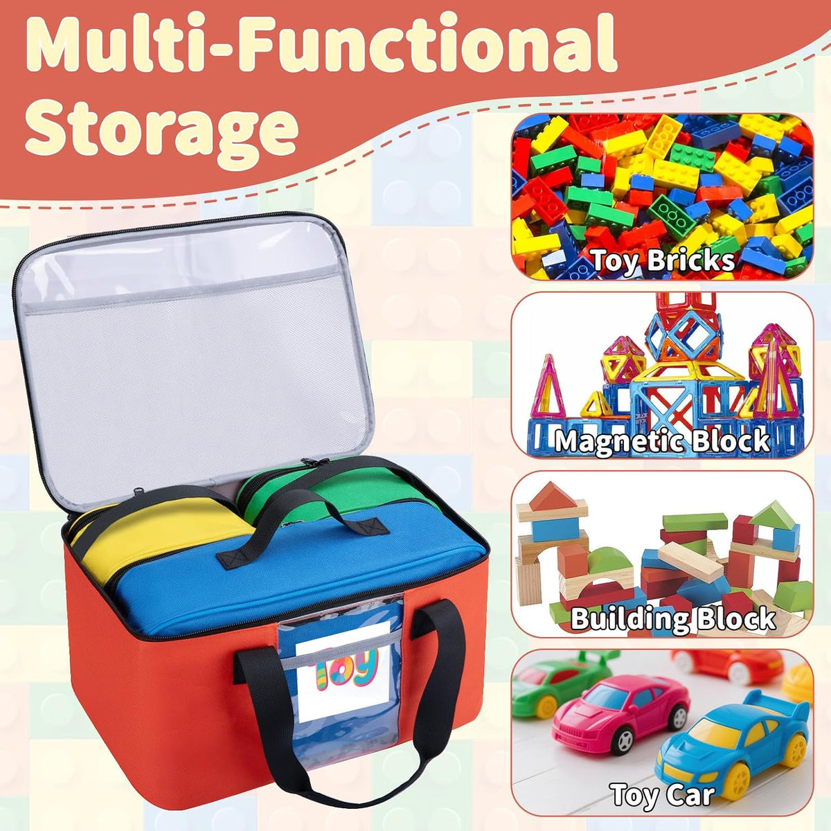 Magnetic Tiles Storage Bag Fit for Magnetic Tiles, LEGO, Toy