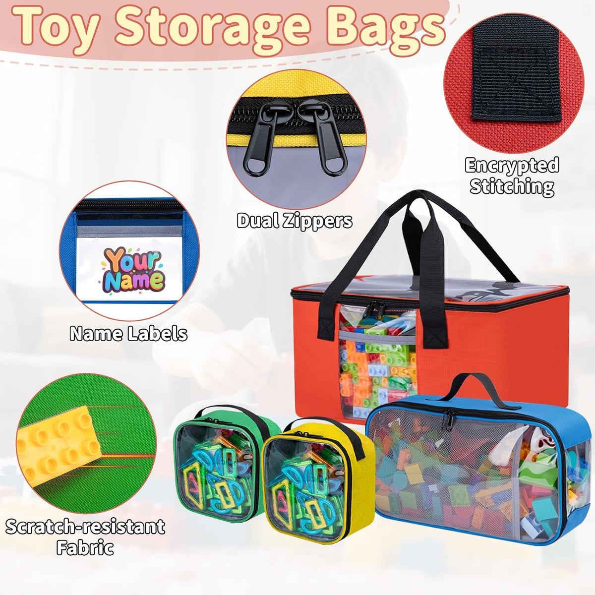 Magnetic Tiles Storage Bag Fit for Magnetic Tiles, LEGO, Toy