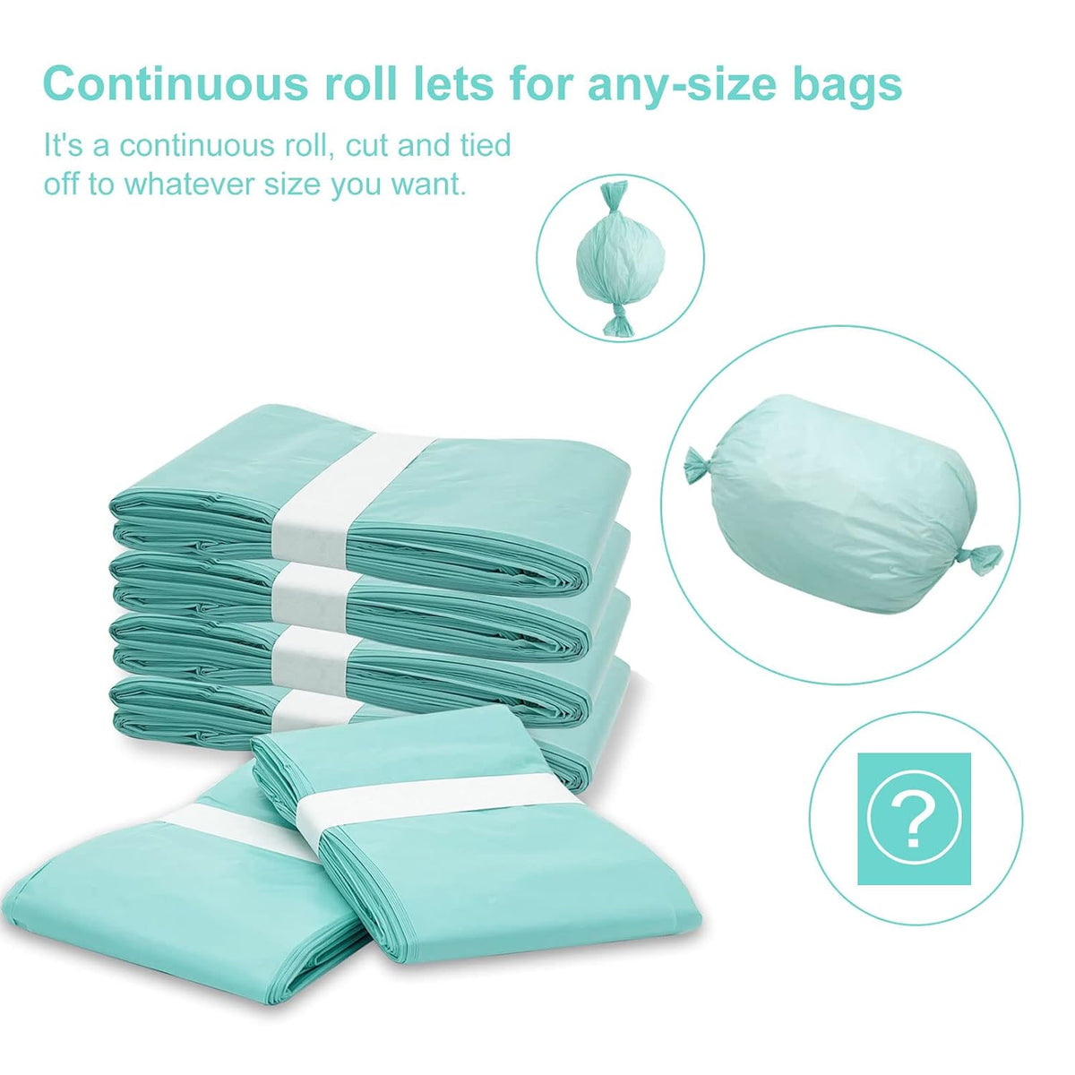 Diaper Pail Liner Refills Bags Compatible with Janibell Akord 330 Series Adult Diaper System, Green, Lightly Scented, 8 Count