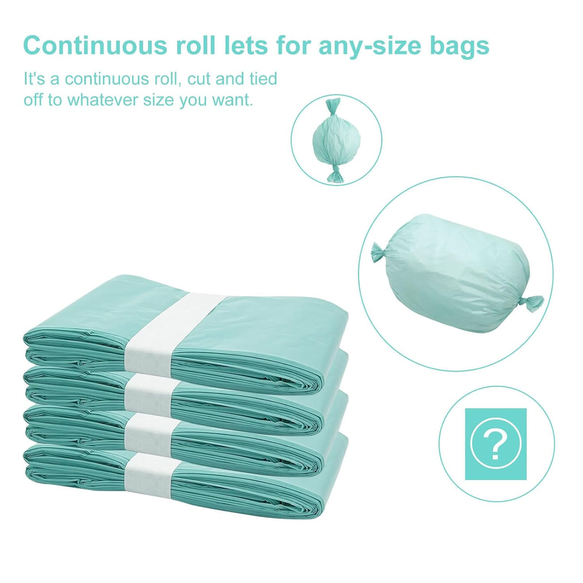 Diaper Pail Liner Refills Bags Compatible with Janibell Akord 330 Series Adult Diaper System, Green, Lightly Scented, 8 Count