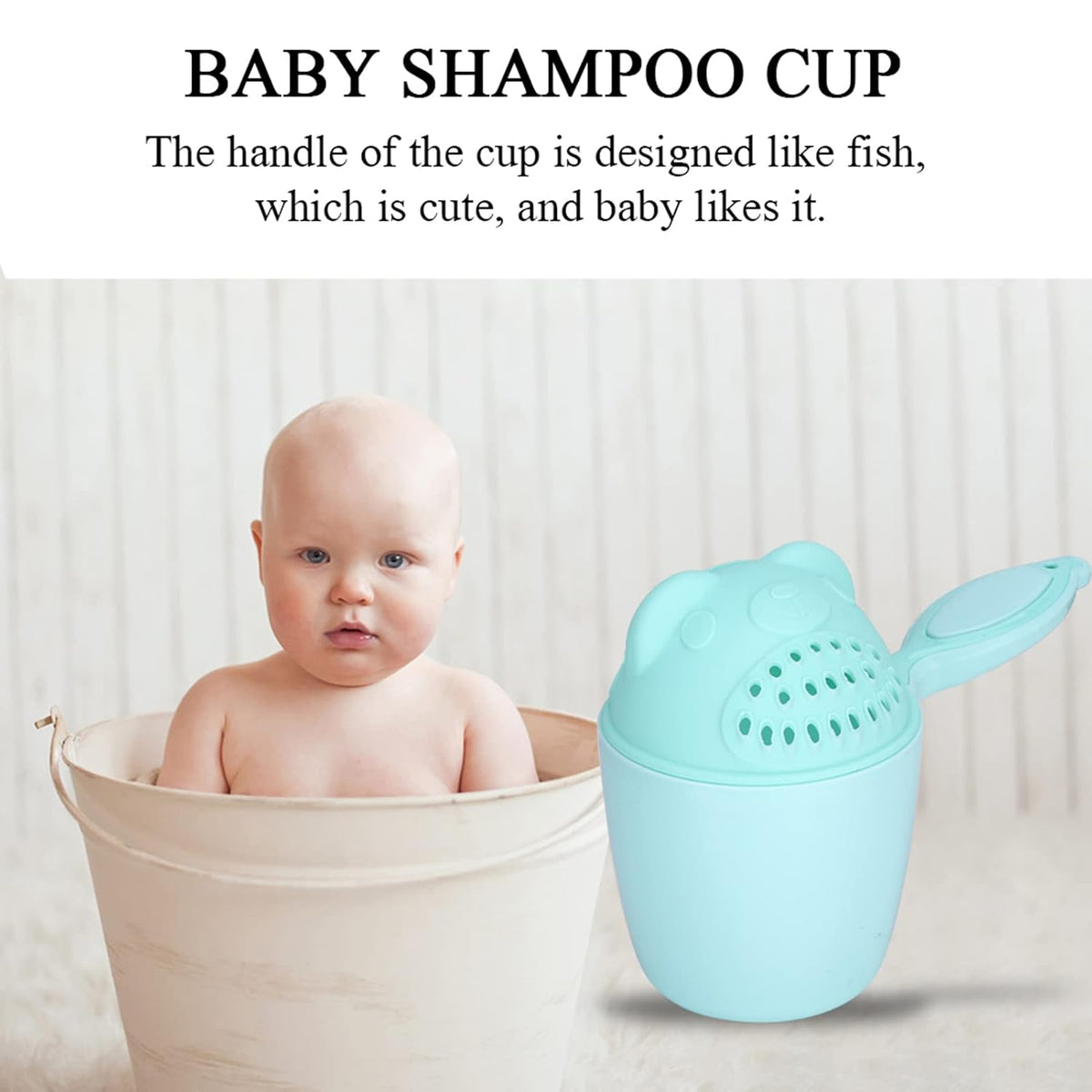 Baby Bath Shampoo Rinse Cup, Cute Shower Sprinkler Wash Hair Bathing Flusher Water Scoop for Eyes and Ears (Roseate)