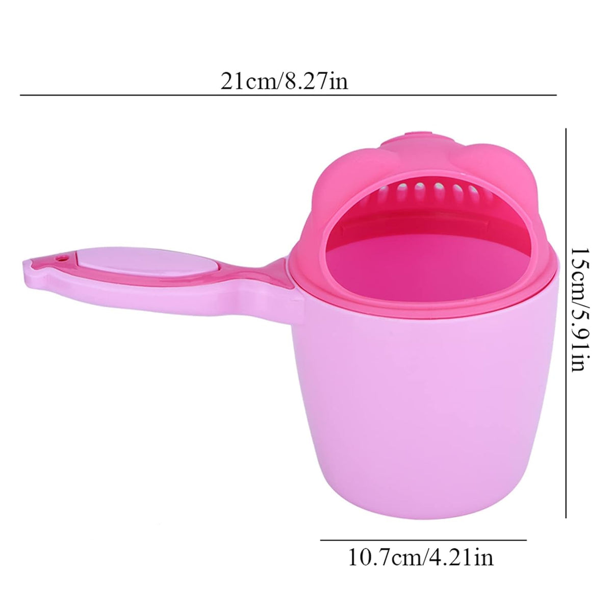 Baby Bath Shampoo Rinse Cup, Cute Shower Sprinkler Wash Hair Bathing Flusher Water Scoop for Eyes and Ears (Roseate)