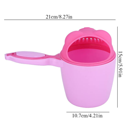Baby Bath Shampoo Rinse Cup, Cute Shower Sprinkler Wash Hair Bathing Flusher Water Scoop for Eyes and Ears (Roseate)