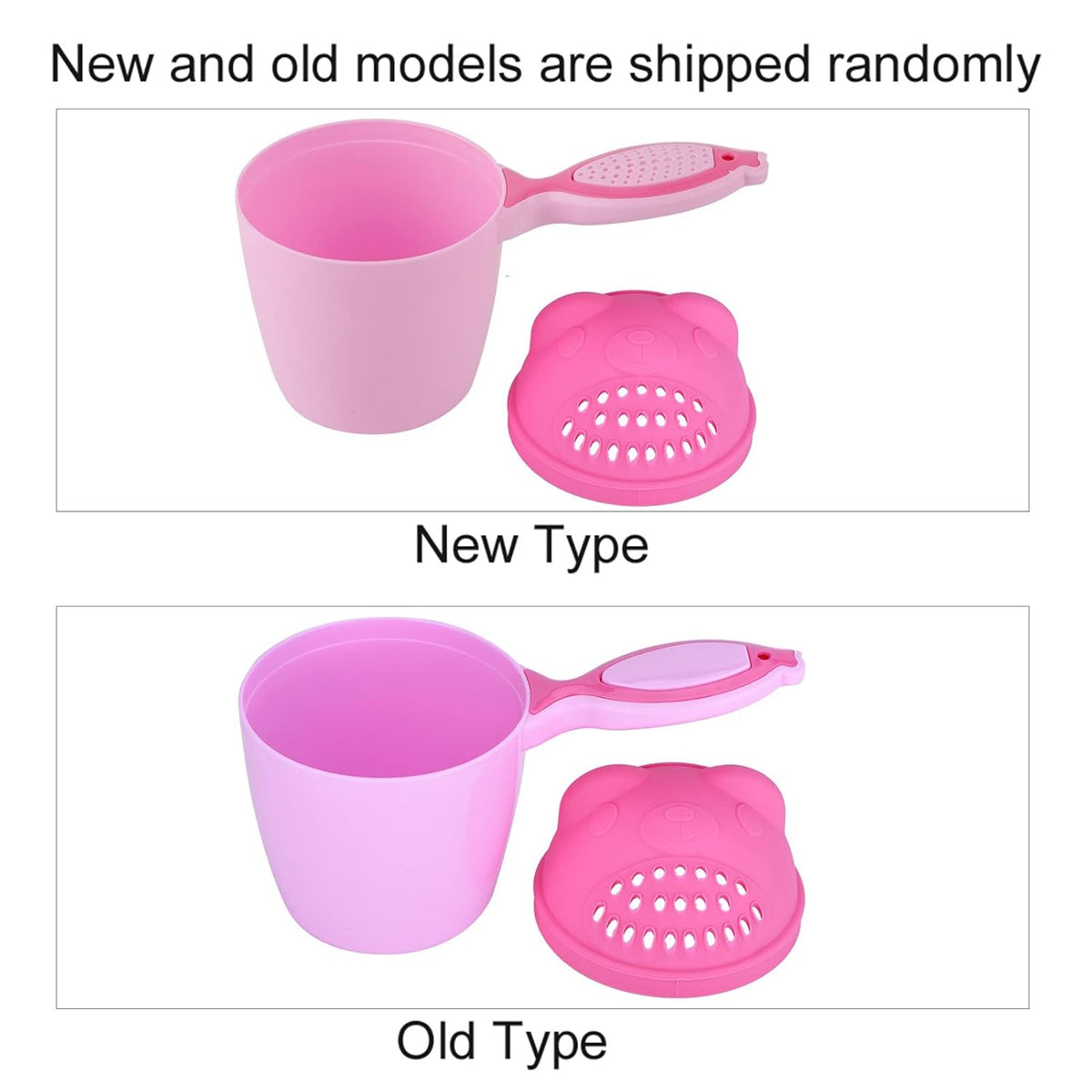 Baby Bath Shampoo Rinse Cup, Cute Shower Sprinkler Wash Hair Bathing Flusher Water Scoop for Eyes and Ears (Roseate)